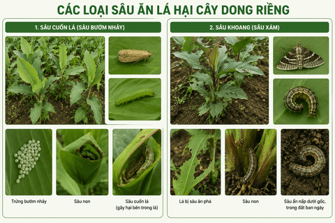Nhận biết sâu ăn lá hại cây dong riềng và biện pháp phòng trừ