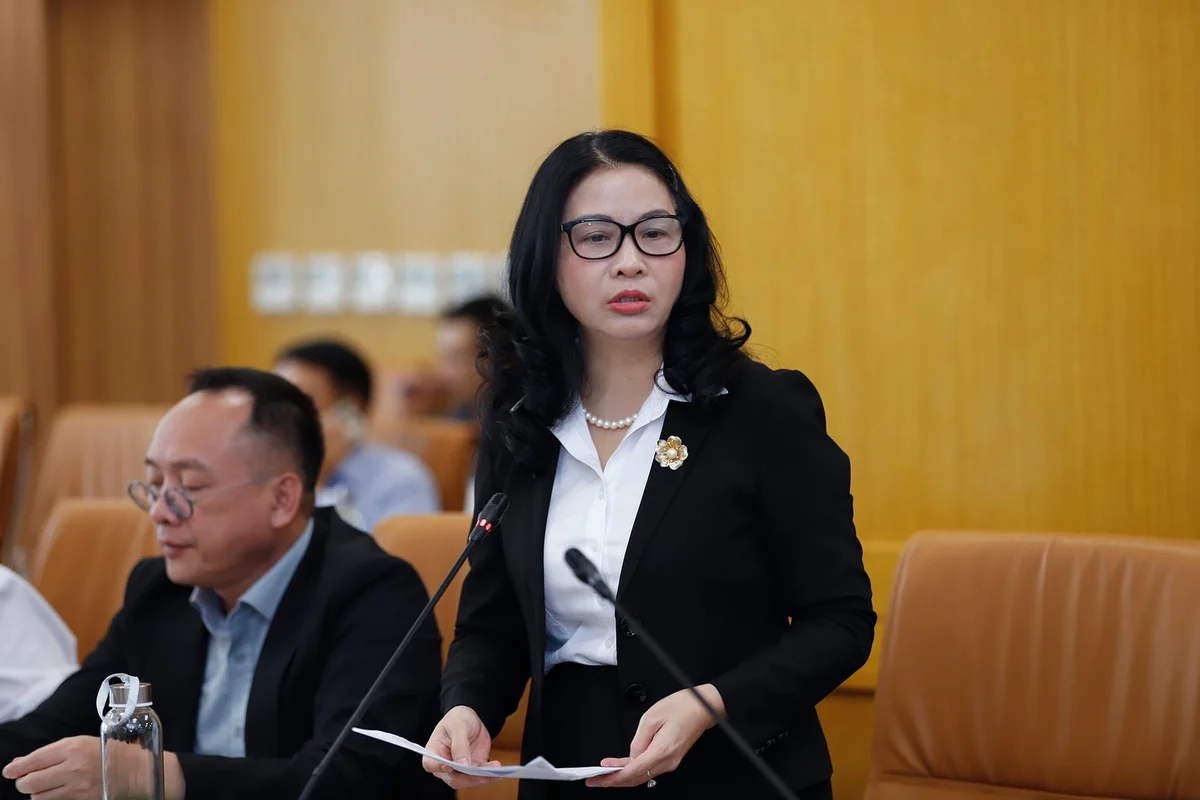 GS.TS Nguyễn Thị Lan, Giám đốc Học viện Nông nghiệp Việt Nam phát biểu tại Hội nghị. Ảnh: Khương Trung.